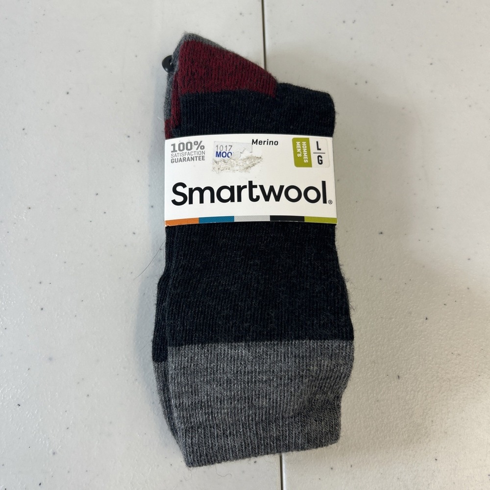 New Smartwool Mens Hiker Street Socks Charcoal Heather Size L Outdoor Merino